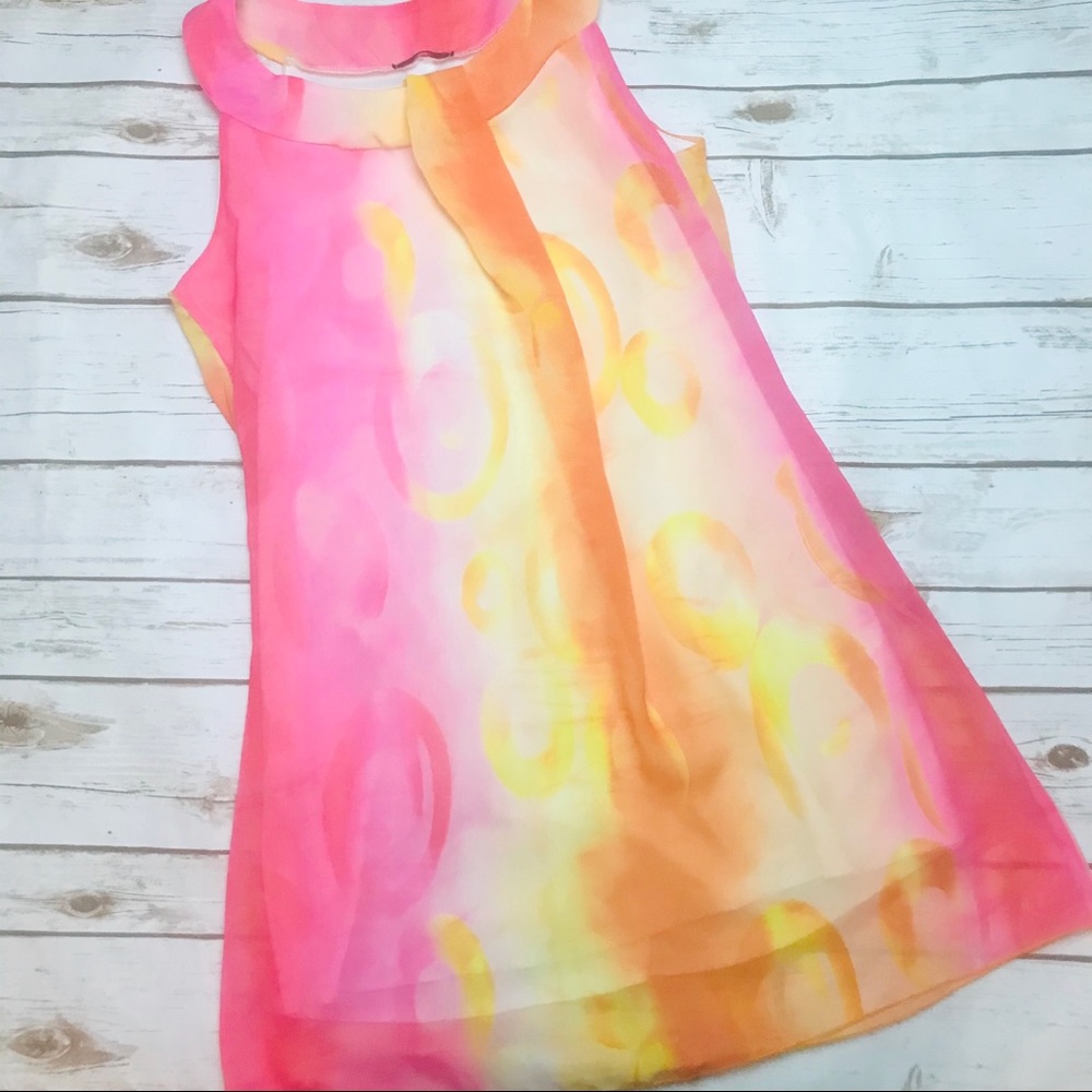 Voxx New York Bright Pink Orange 70’s Dress